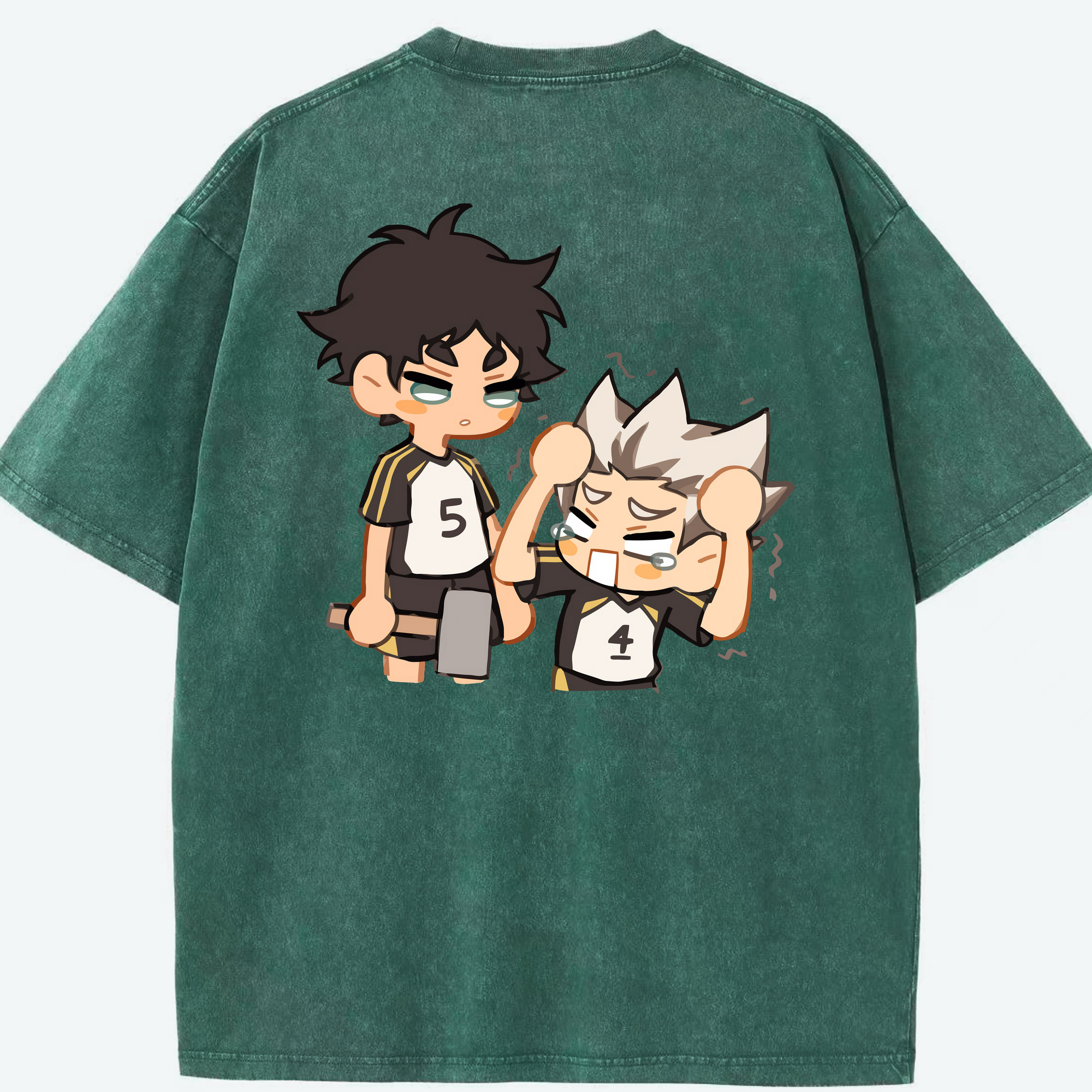 （画像用） ハイキュー!! Haikyu!! 綿100% ヴィンテージ風 半袖Tシャツ（背面プリント）